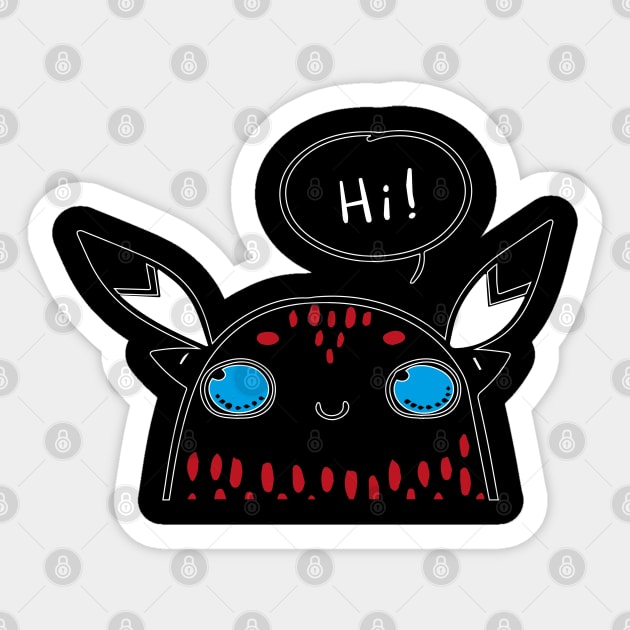 Cute Monster Face, Funny Face Mask and Apparel Design Sticker by Ever Heart Collection